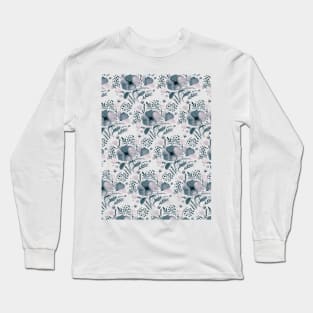 Watercolor poppies bouquet pattern  - neutral Long Sleeve T-Shirt